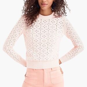 Point Sur J. Crew Allover Pointelle Crewneck 100% Cotton Sweater J6306 Size XXL